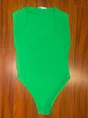 Zara Bright Green Cap Sleeve Bodysuit